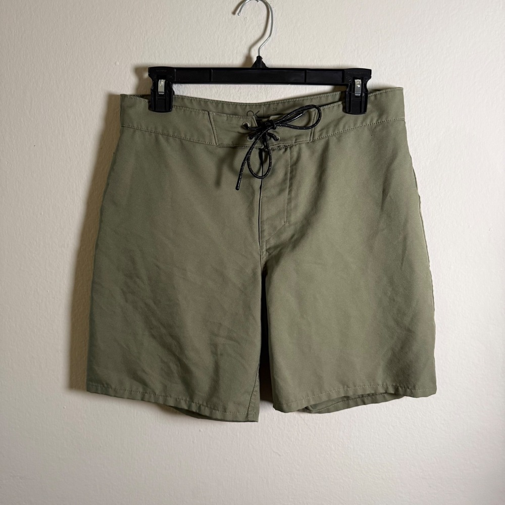 Outerknown Apex Board Shorts Mens 30 Olive Green Recycled Polyester Surf Trunks